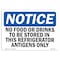 Signmission Sign, 10" H, Plastic, No Food Or Drinks To Be Stored In Refrigerator Sign, Lndscp, 1014-L-14618 OS-NS-P-1014-L-14618 - alternate 1
